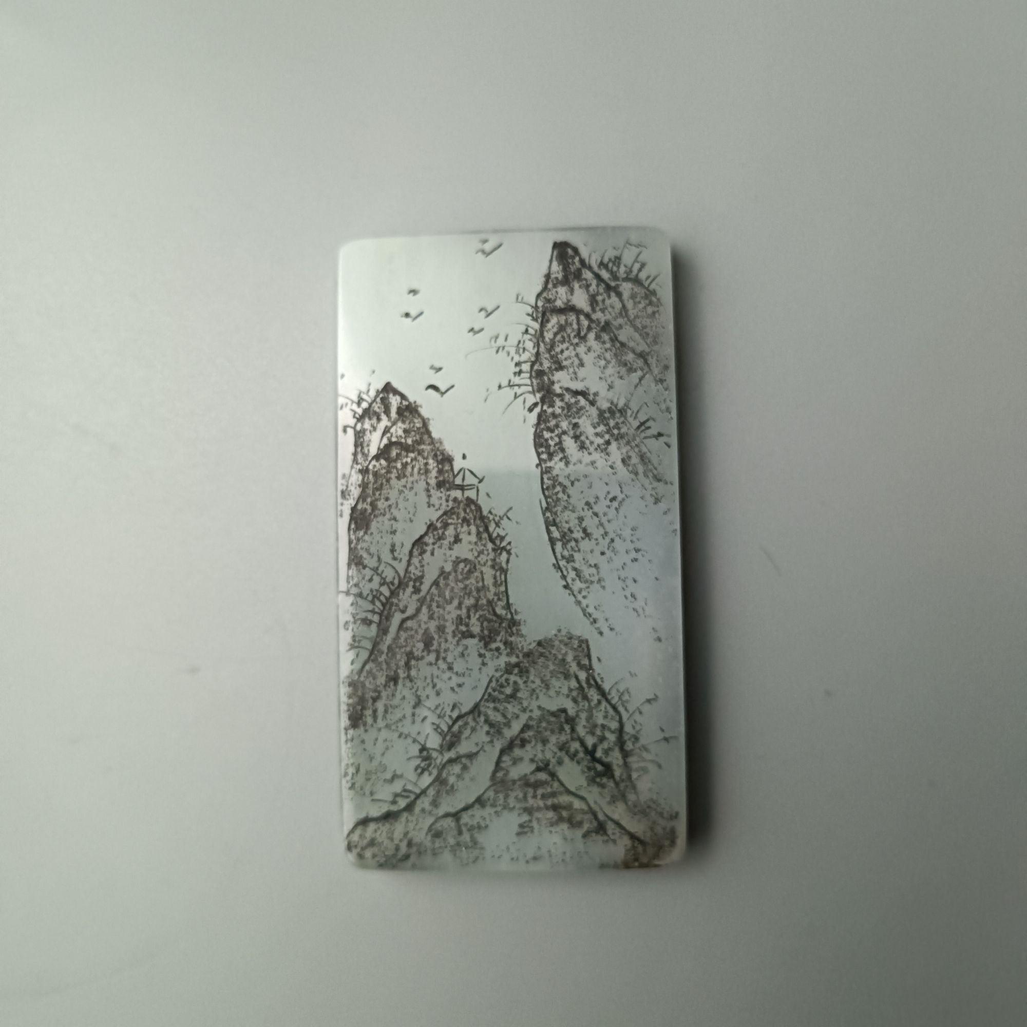 和田玉于田山水吊坠2865