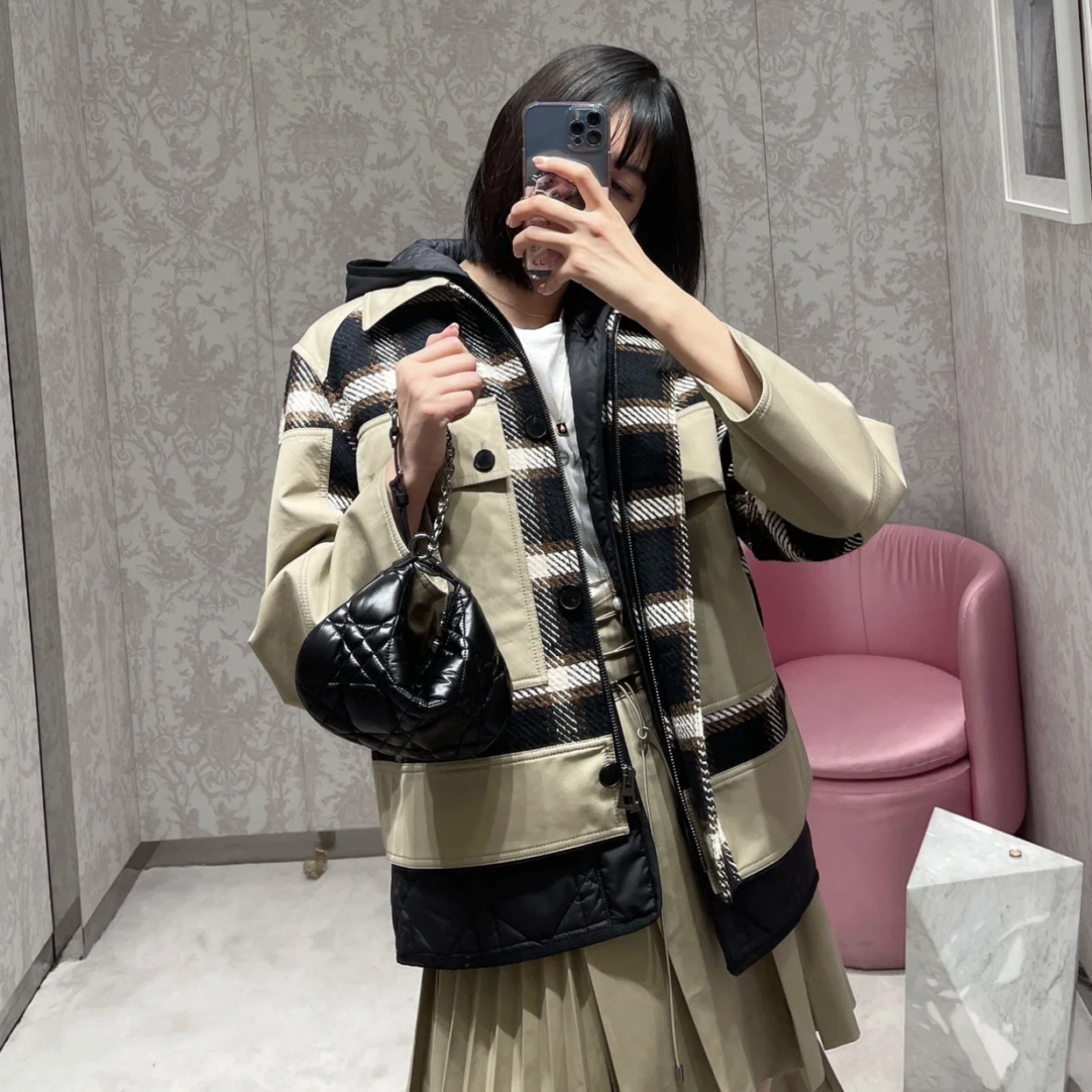 99新 DIOR/迪奥 两件套短裤大衣 36码 01702
