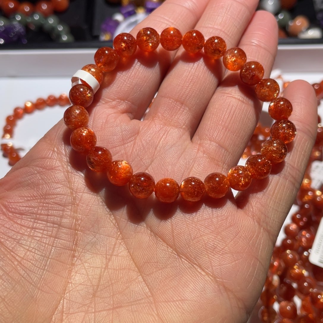 日光石手链未镶嵌金太阳7.5mm左右