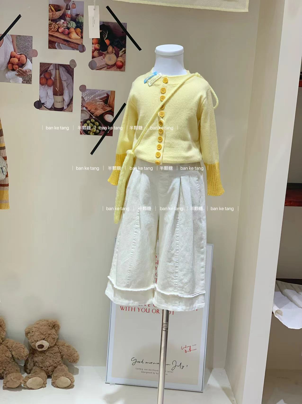 现货女童秋季黄色针织开衫2025秋装新款韩版儿童宝宝毛衣外套撞色