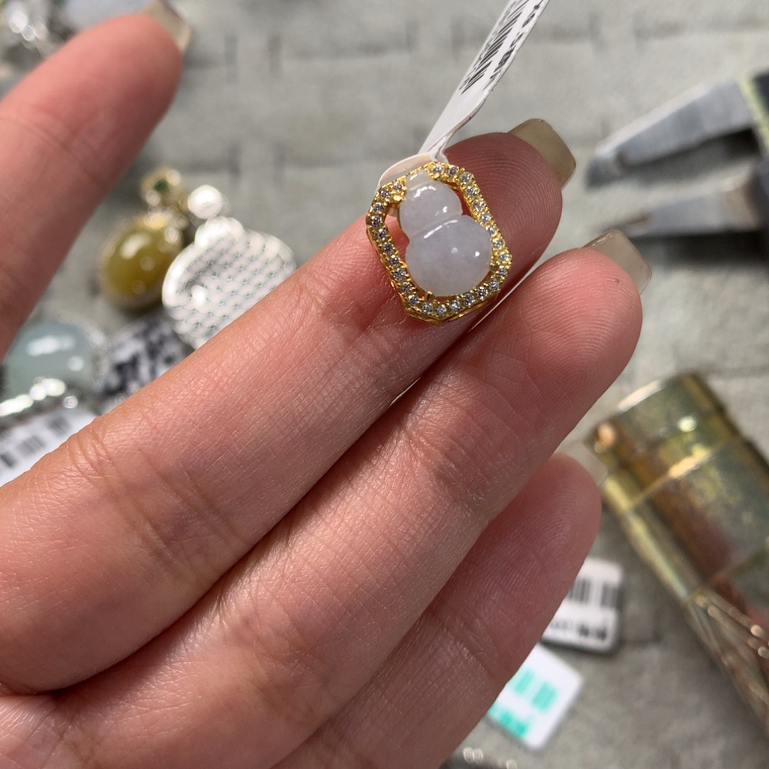 翡翠银S925镶嵌颈饰吊坠