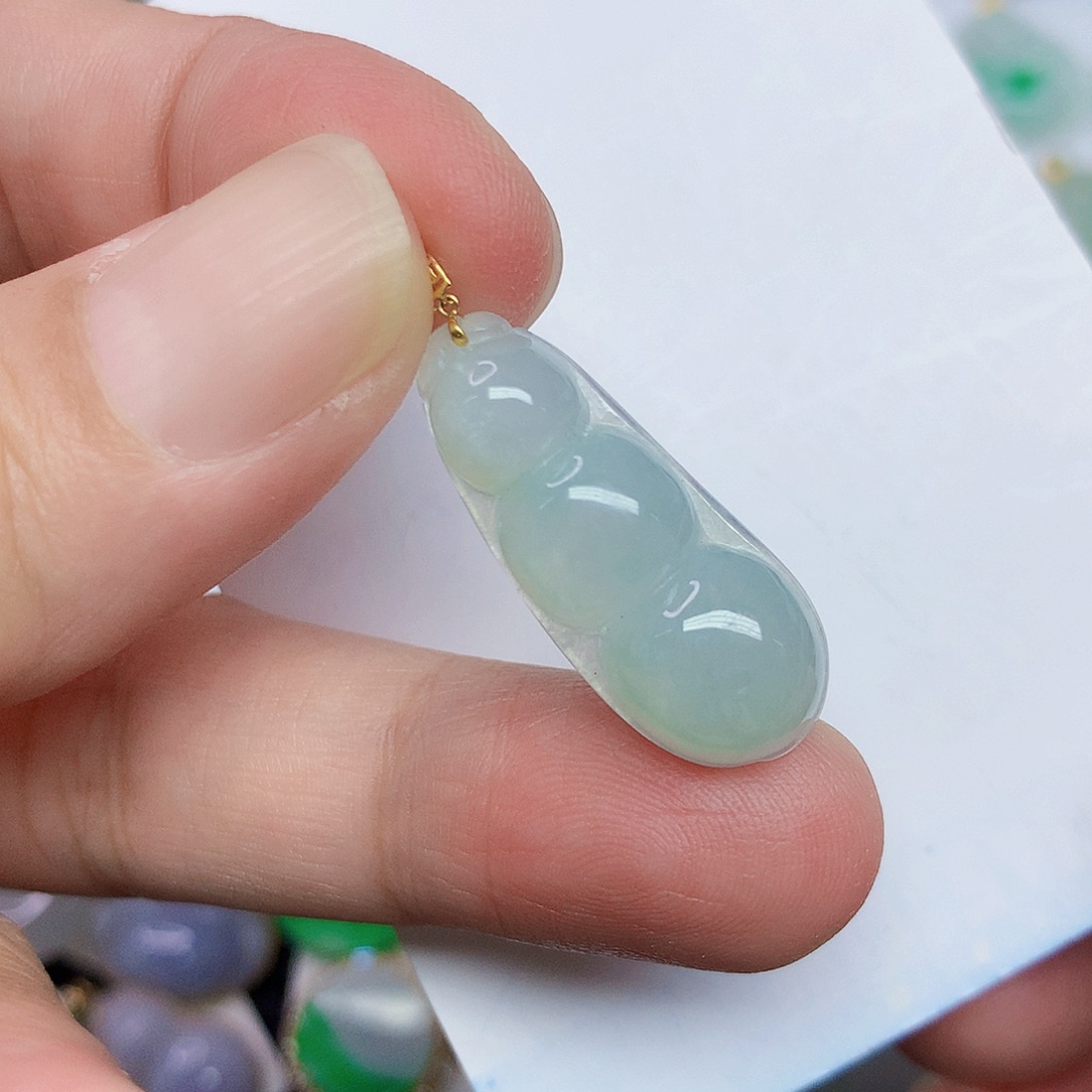 翡翠18K金镶嵌颈饰356677