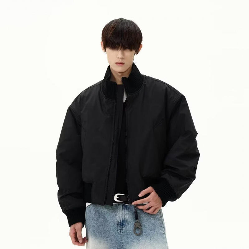 小众感廓形保暖棉服加厚季短设计夹克百上衣飞行员搭款外套男