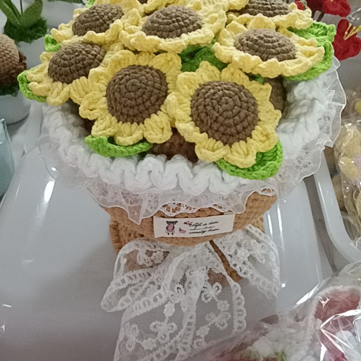 手工钩织摆件向日葵1个