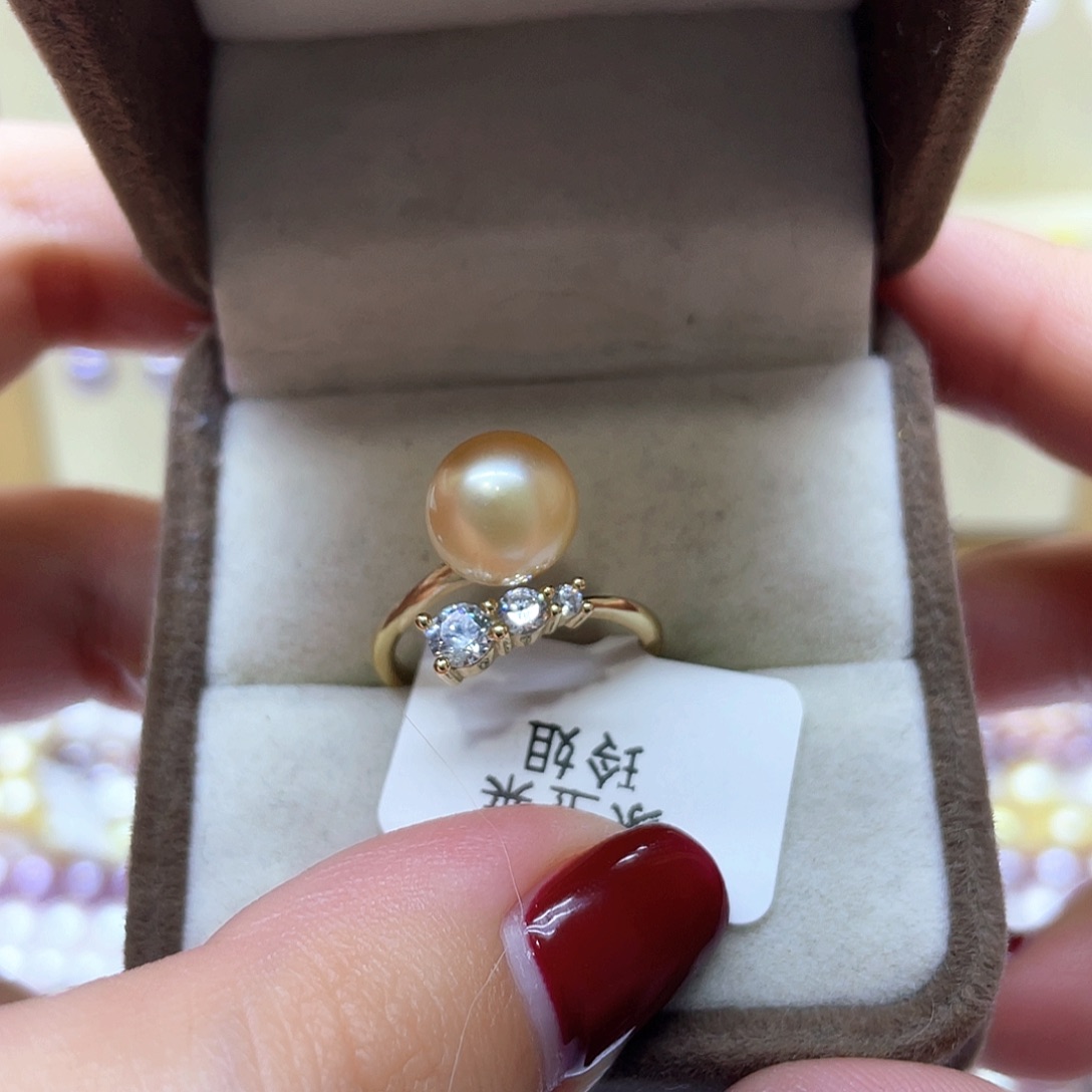 海水珍珠戒指银S925镶嵌