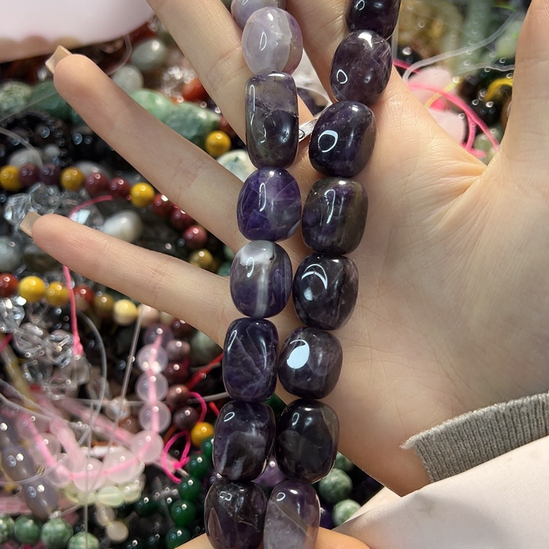 玛瑙/玉髓未镶嵌珠宝半成品天然紫水卡12x17一条