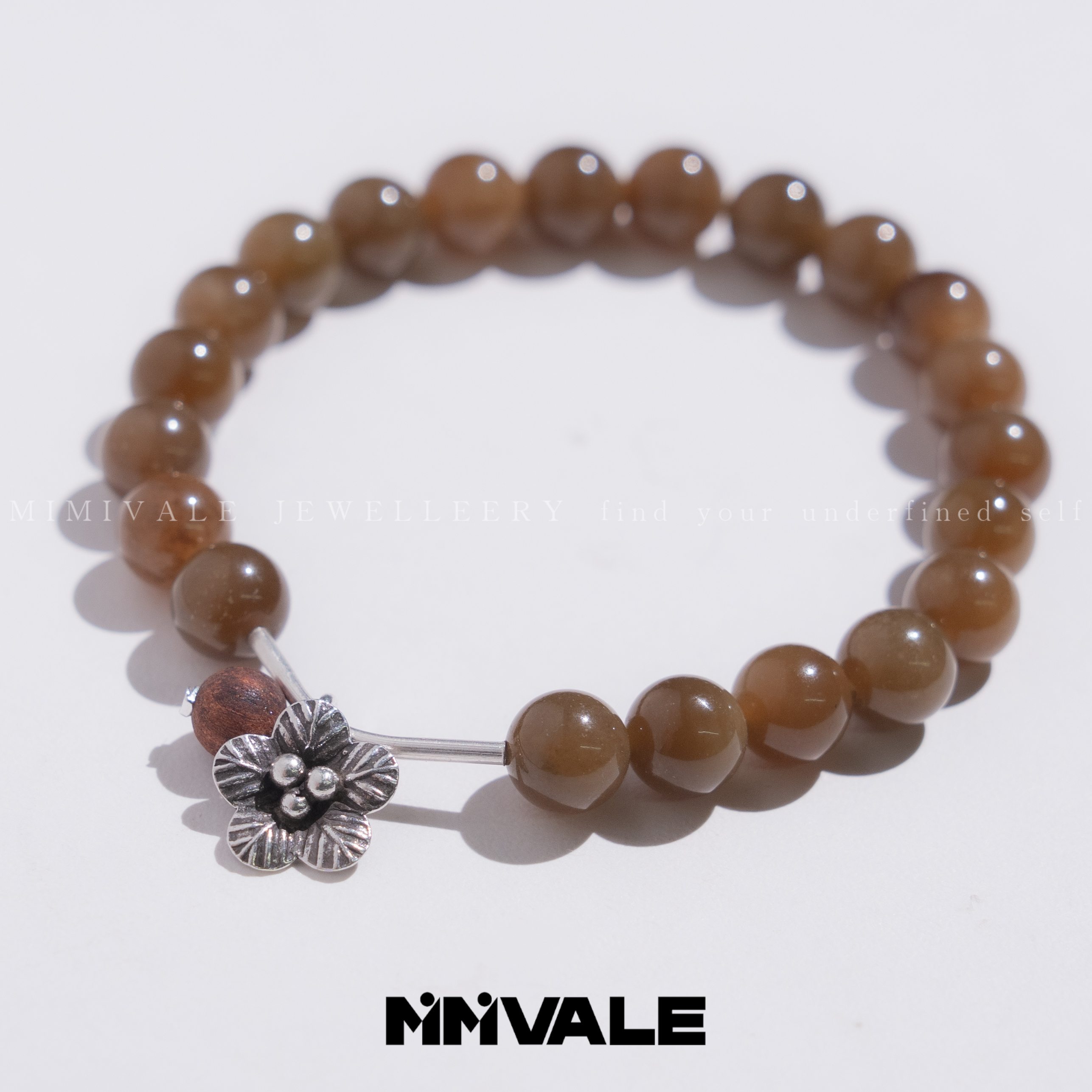 秘密山谷【浅桂花】原创设计和田玉浅糖降真香手串MMSG8358