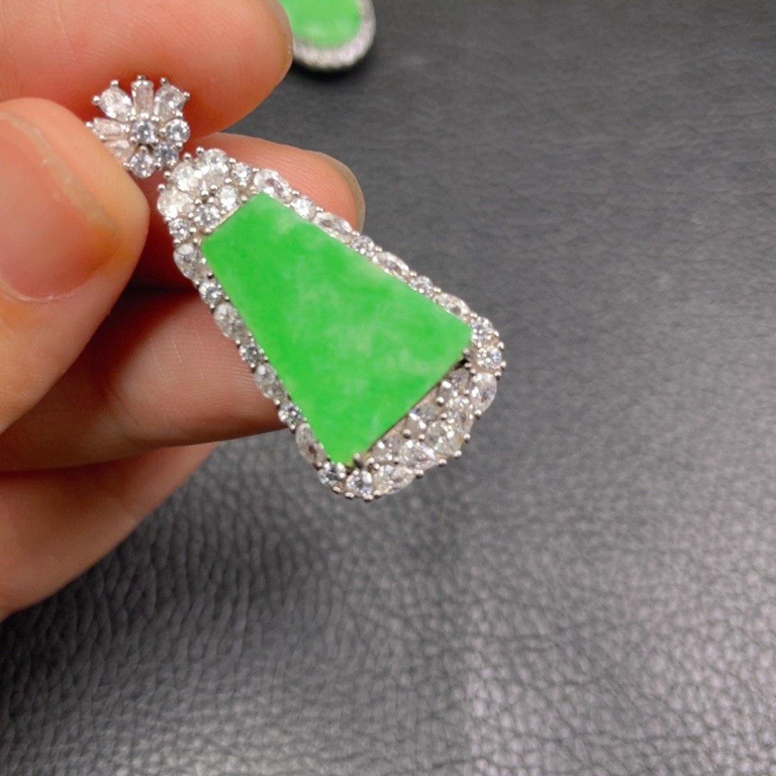 翡翠吊坠(不含链)银S925镶嵌