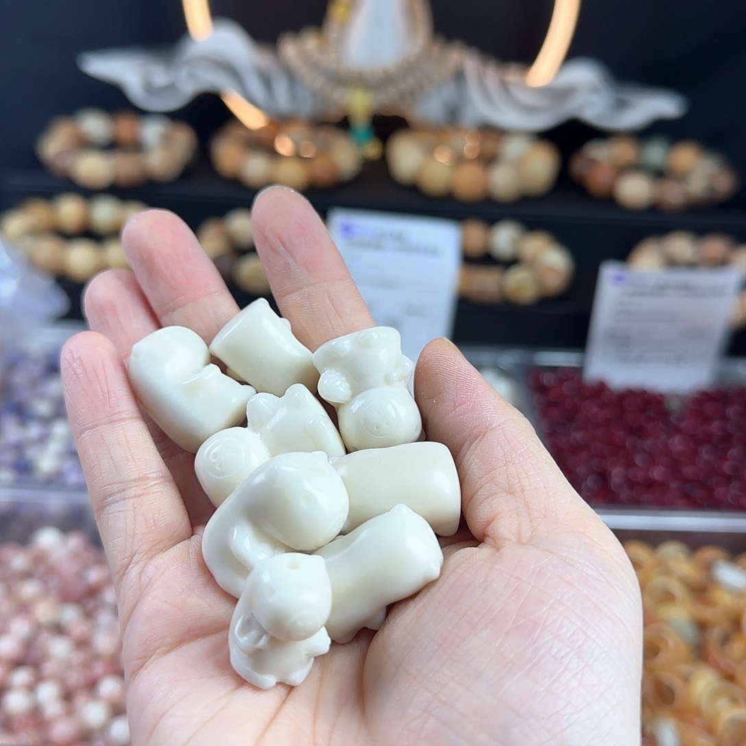 菩提根/象牙果手串瑕疵牙果卡皮吧啦5颗不挑瑕疵有裂介意勿拍