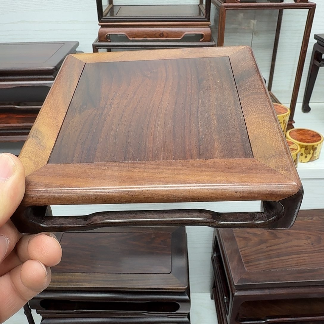 木大红酸枝15正方圆脚底座