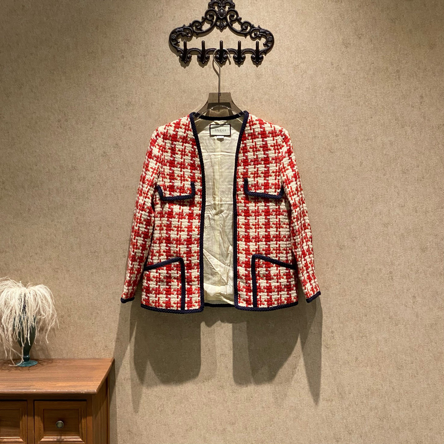 99新 GUCCI/古驰 粗花呢千鸟格小香风外套/36码/99新/41534