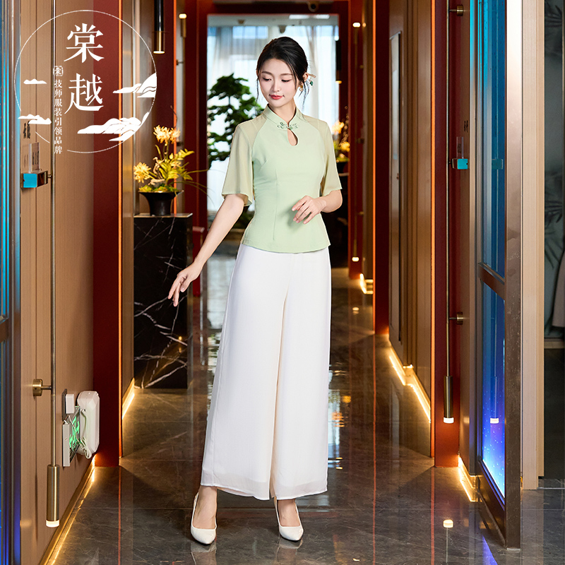 棠越新中式足疗采耳技师工作服美容院会所职业复古气质女工衣5550