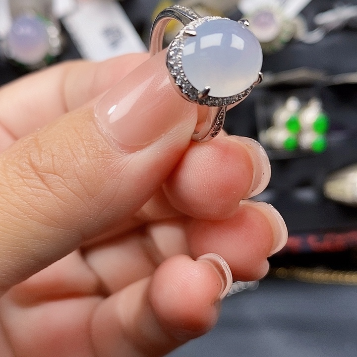 翡翠银S925镶嵌戒指