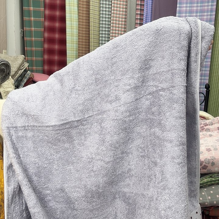 棉竹纤维浴巾蓝灰色