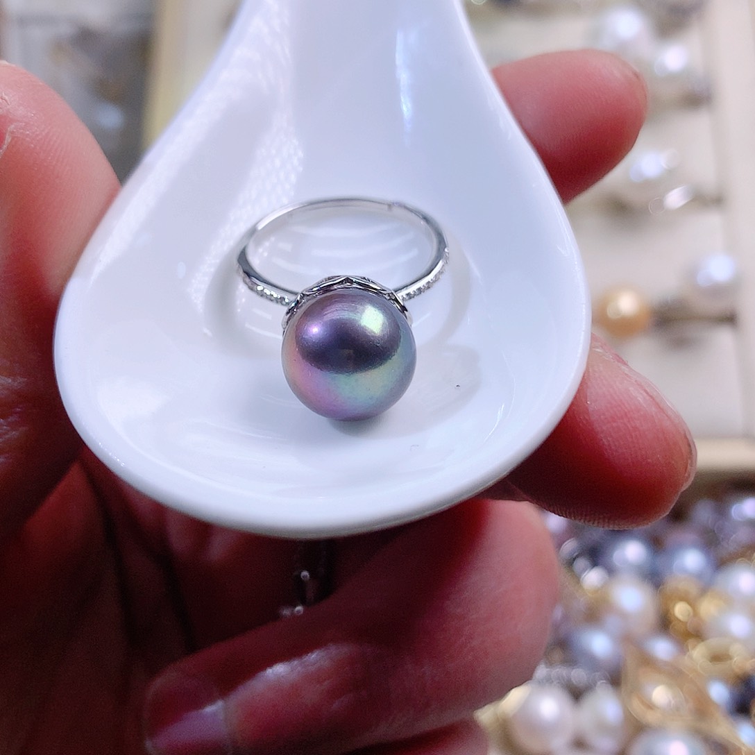 淡水珍珠戒指银S925镶嵌