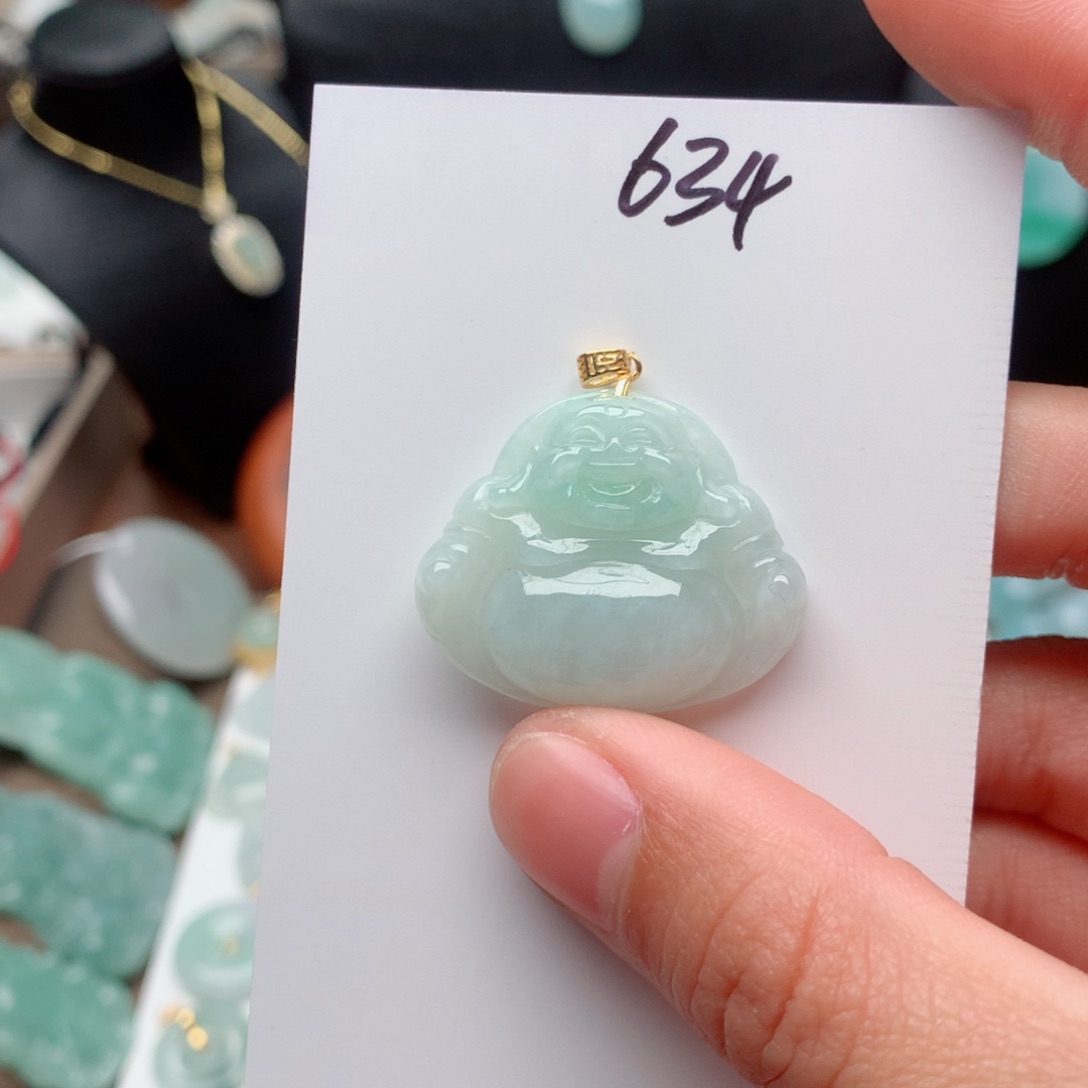 翡翠颈饰银S925镀金镶嵌吊坠