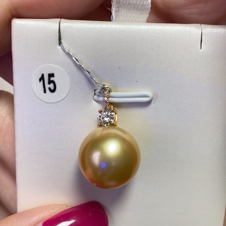 海水珍珠吊坠(不含链)18K金镶嵌