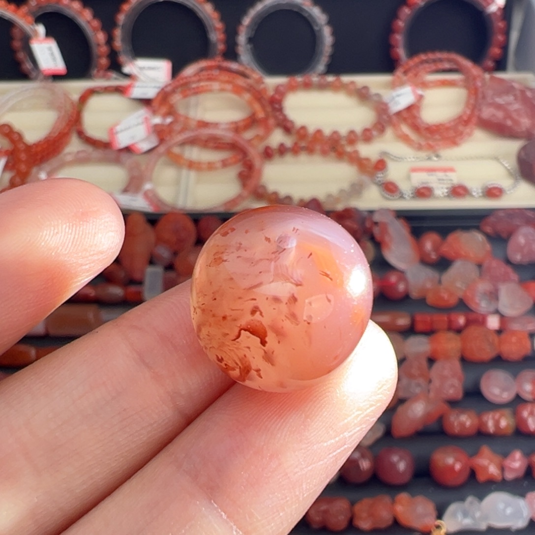 南红玛瑙未镶嵌颈饰老型单珠