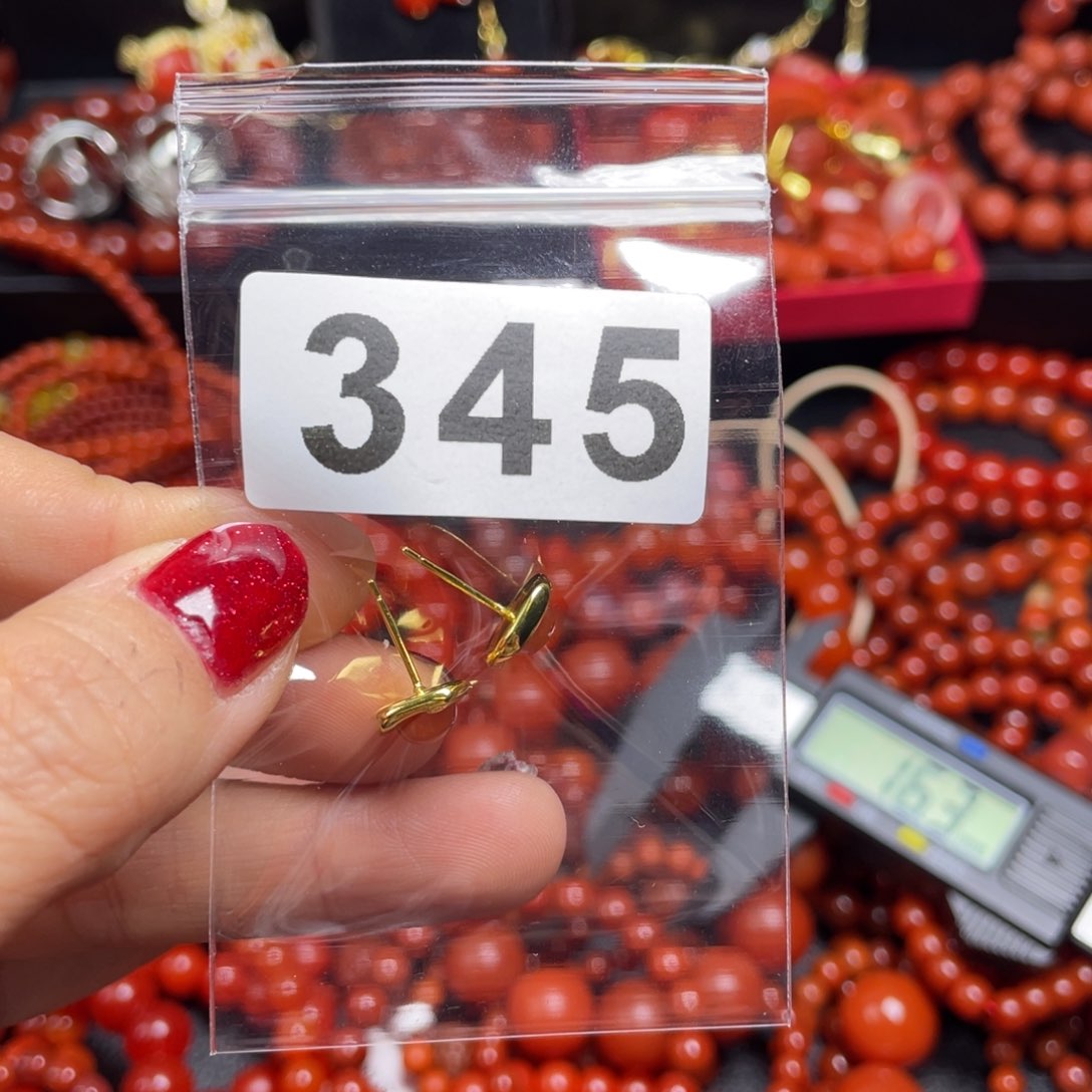 南红玛瑙耳饰合金大*亮