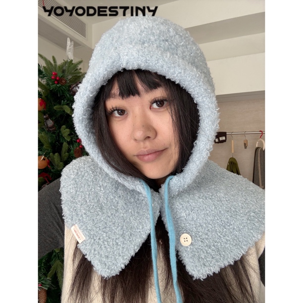 韩系街头巴拉克拉法帽加厚针织帽女冬保暖毛线护耳帽摇粒绒骑车