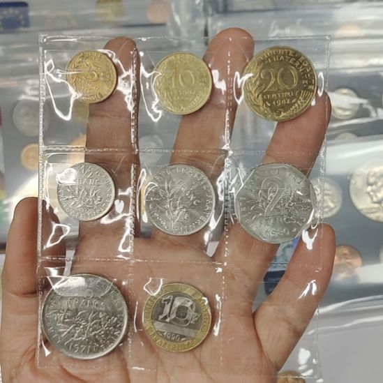 普通金属币法国入欧前8枚