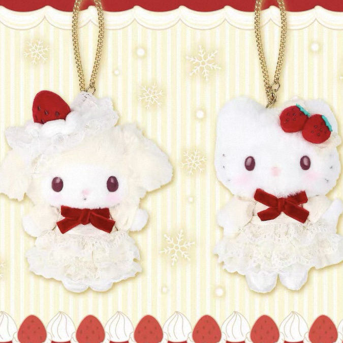 【日本正版】草莓蛋糕hello kitty 美乐蒂 挂件玩偶