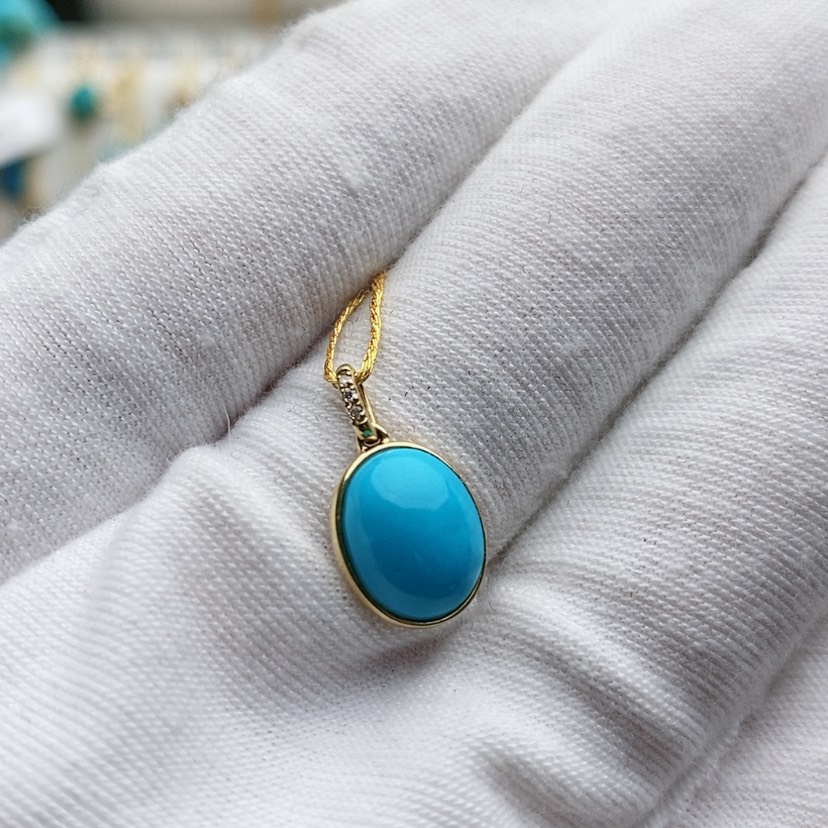 【闪购商品】绿松石配饰18K金镶嵌暖**旧