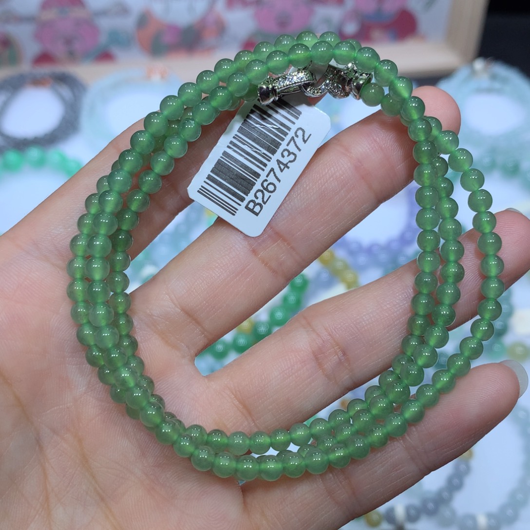 翡翠未镶嵌手链天然