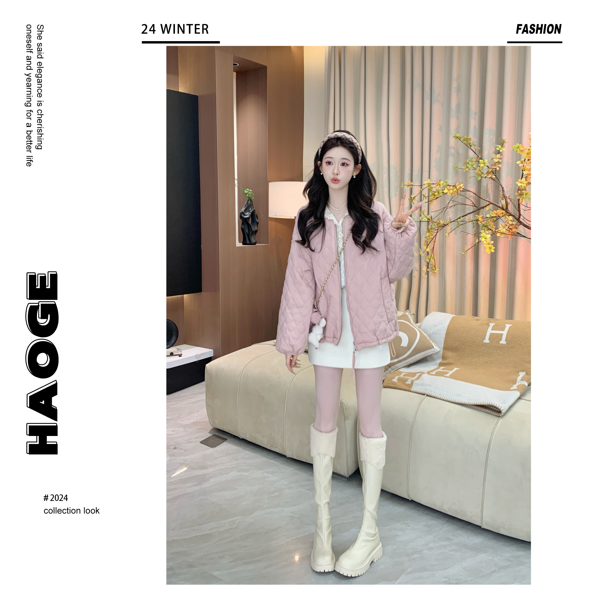 【千寻严选】棉服外套预Q4WT3405A气质短款时尚休闲秋冬ol百搭小众