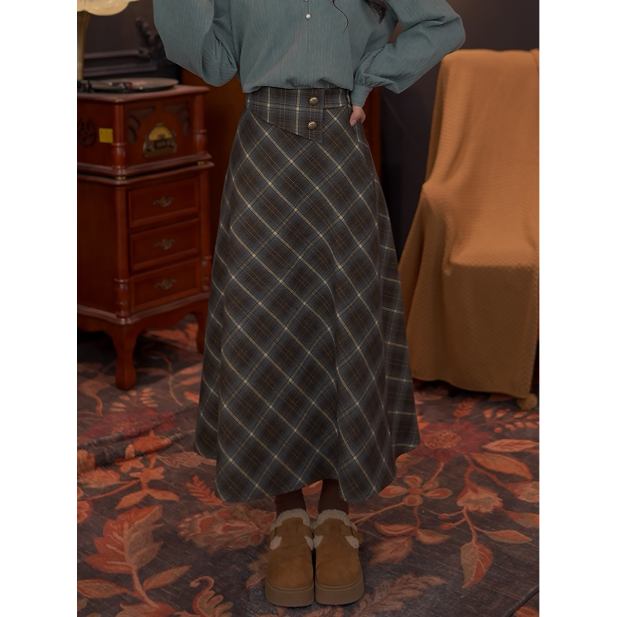 婉儿 25新款秋冬百搭时尚高腰显瘦小众半身裙#G14567