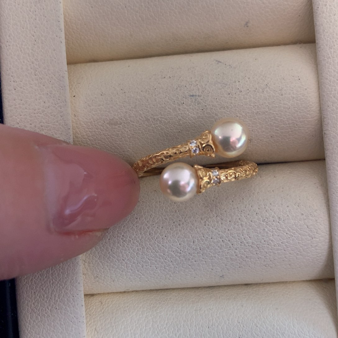 海水珍珠戒指银S925镶嵌