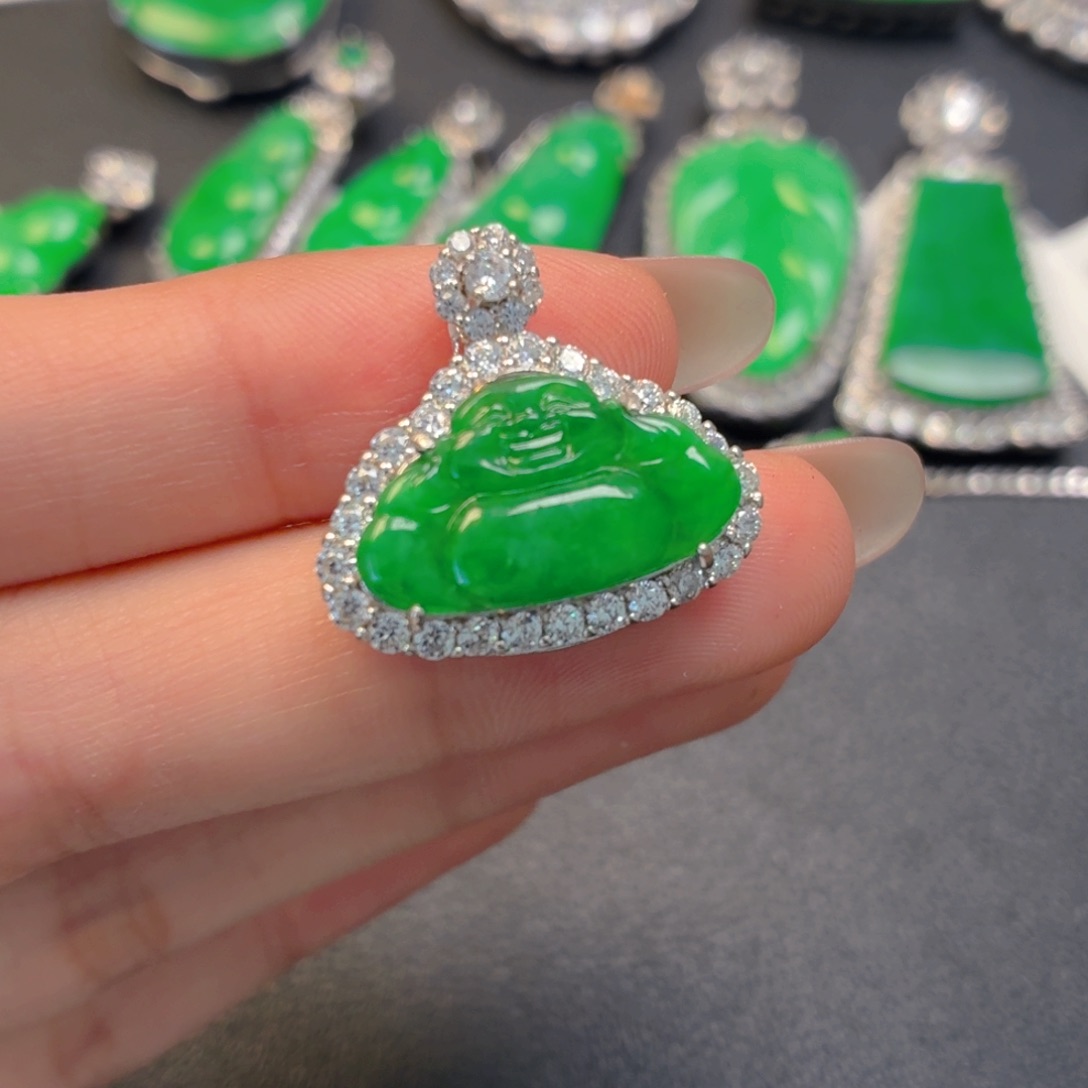 翡翠银S925镶嵌颈饰