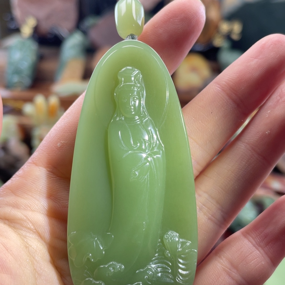 岫岩河磨玉（透闪石质玉）未镶嵌挂件风**好