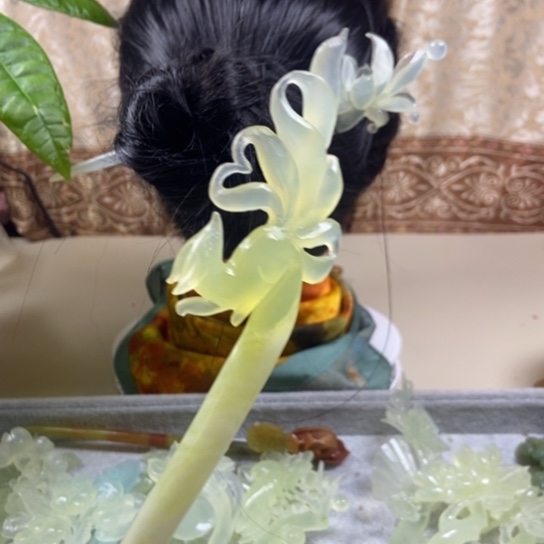 未镶嵌蛇纹石玉发饰