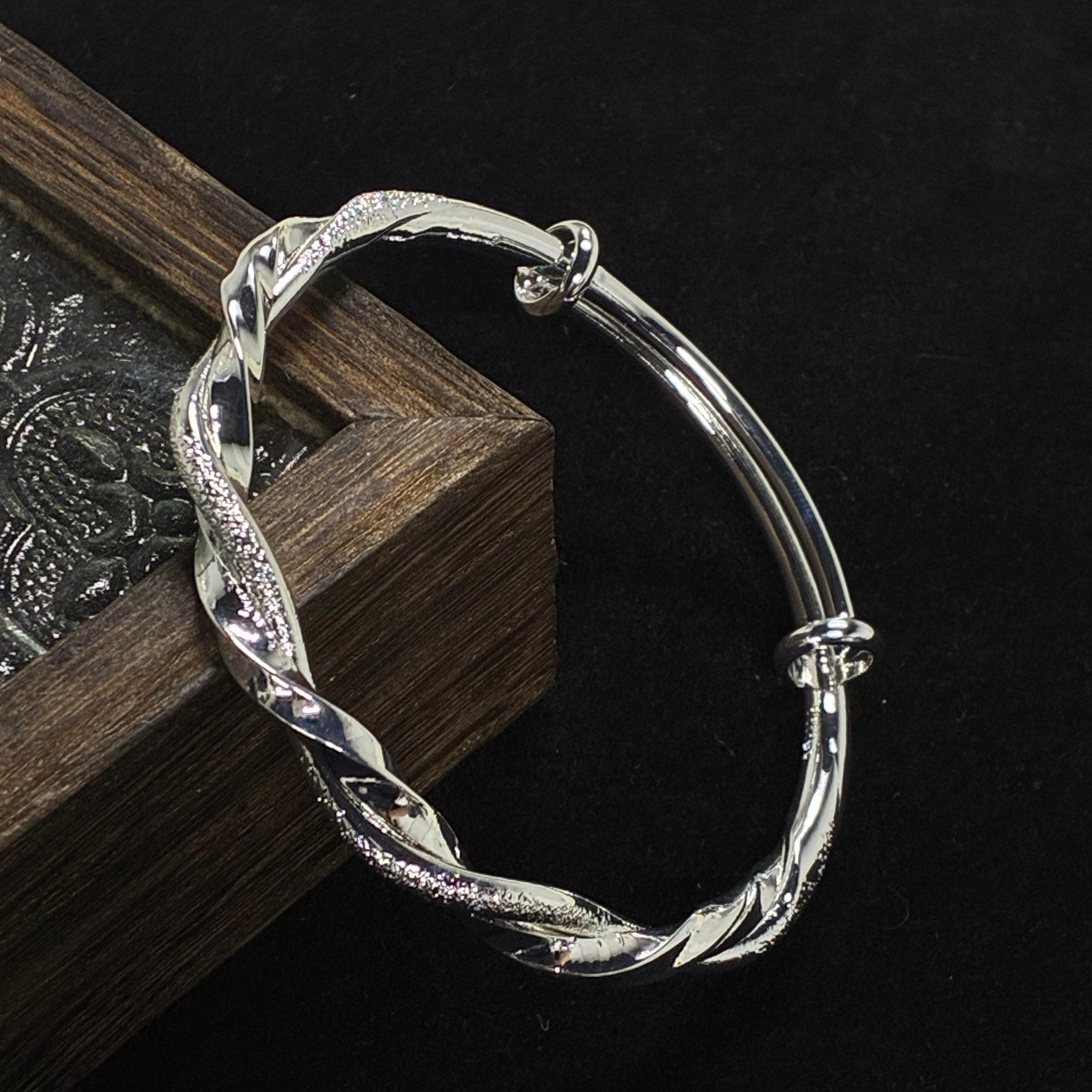 足银手镯 999.9银定制百搭年味 莫比乌斯镯 B511