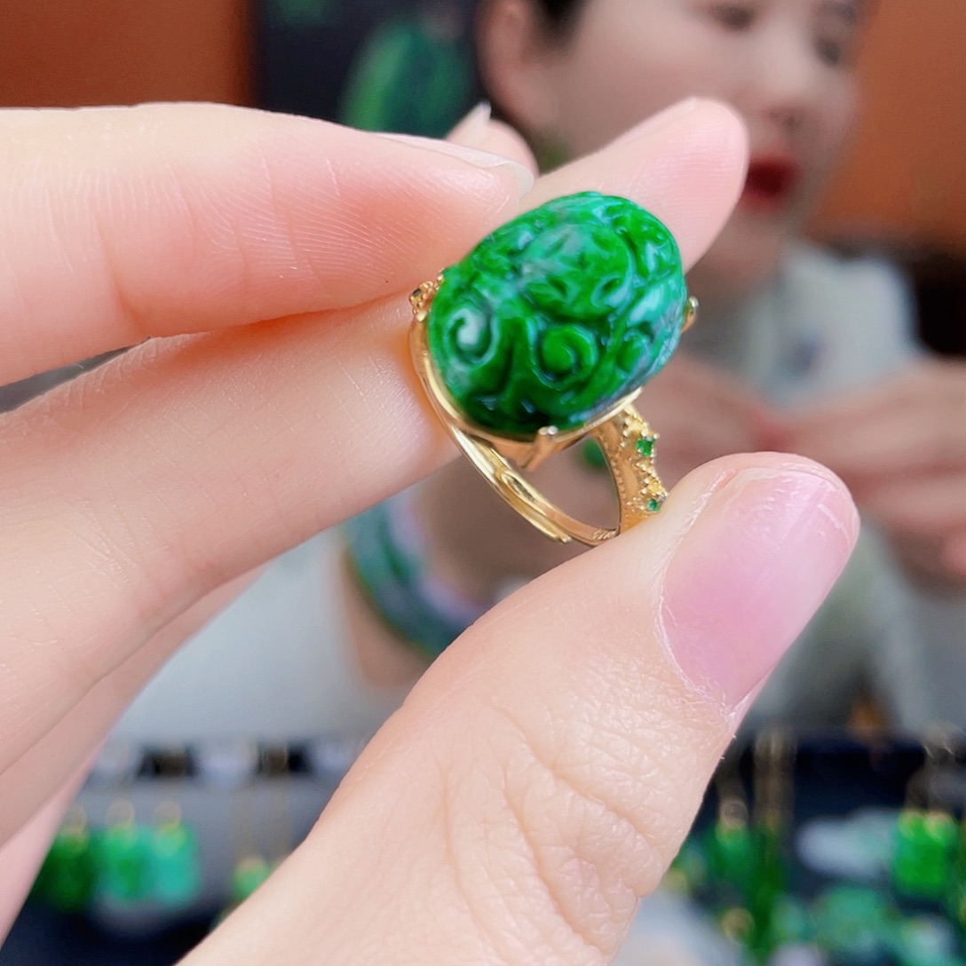 翡翠银S925镶嵌耳饰