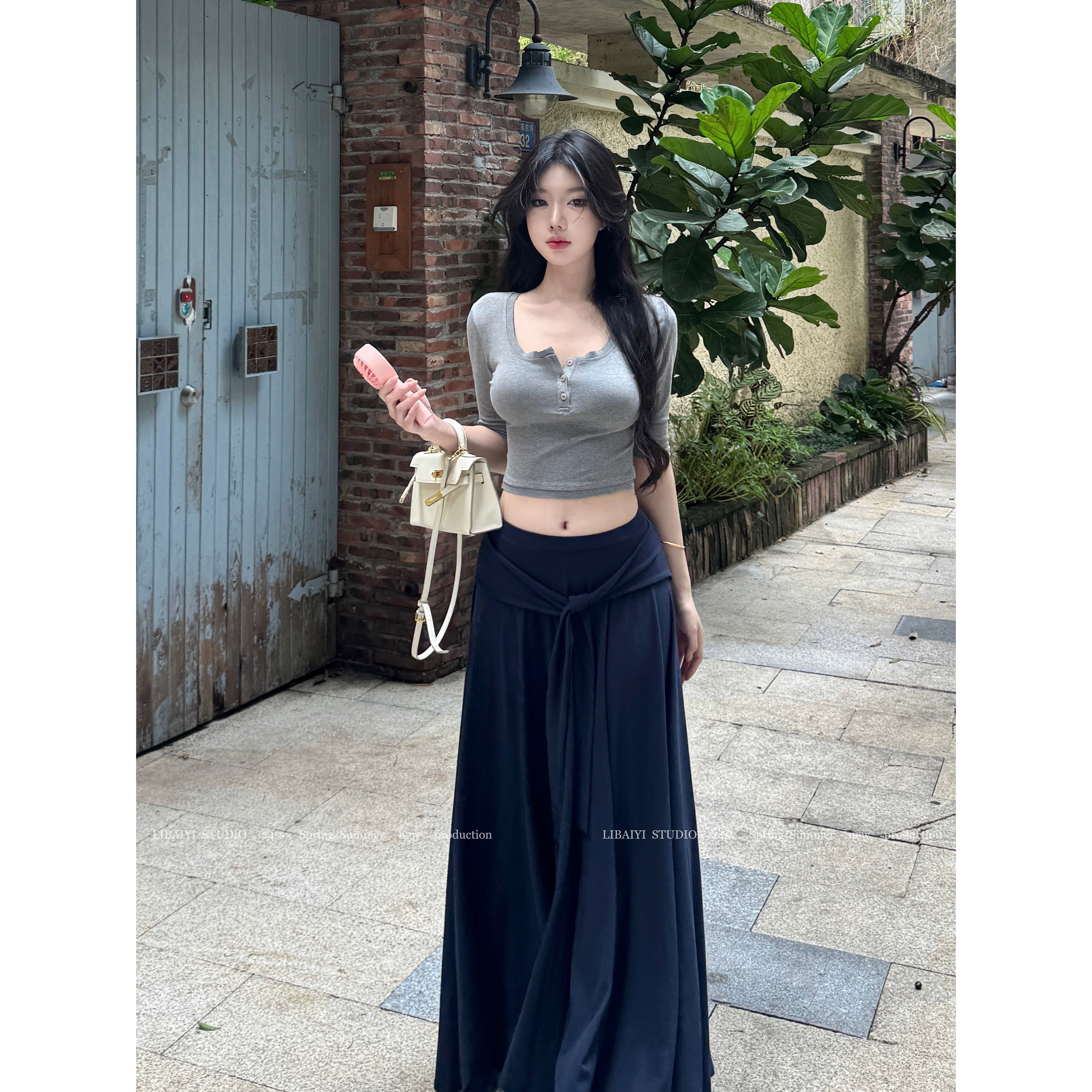 LIBAIYI 日常芭蕾/气质显瘦时尚松紧腰半身裙1729