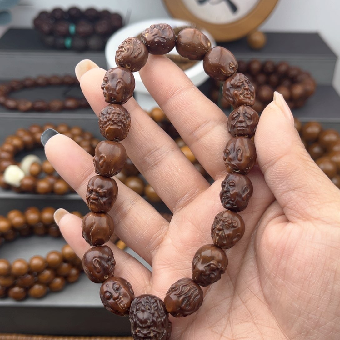 紫金鼠手串雕刻十八罗汉12