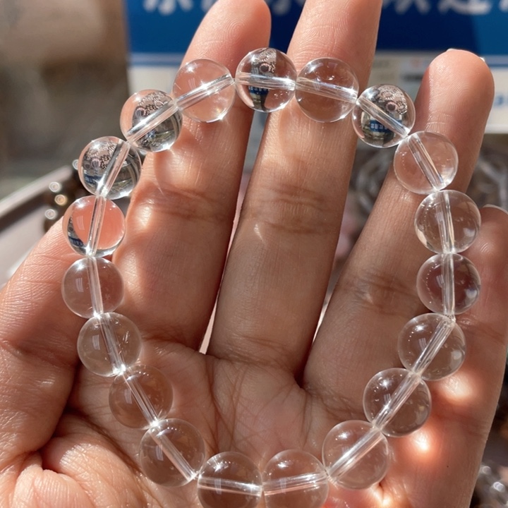 水晶手串未镶嵌白水晶有棉絮