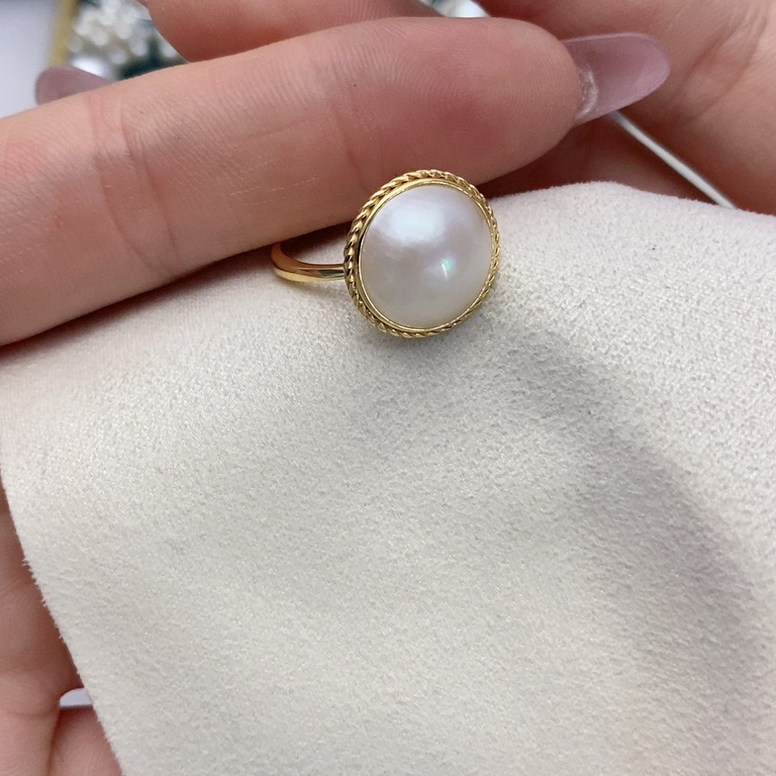 【闪购商品】拼合珍珠（马贝珠）戒指银S925镶嵌38
