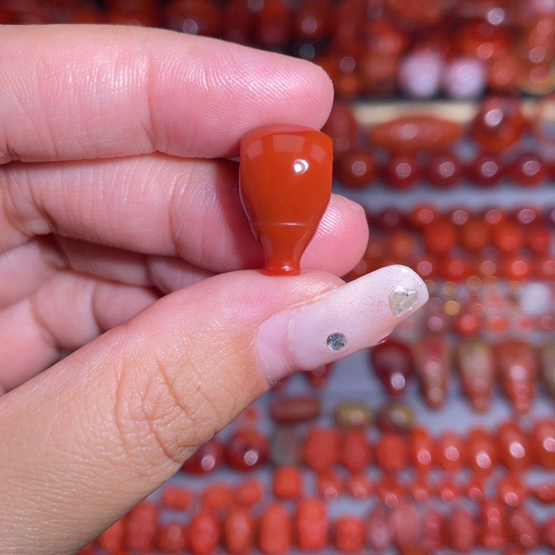 南红玛瑙未镶嵌瓦西三通10.5mm