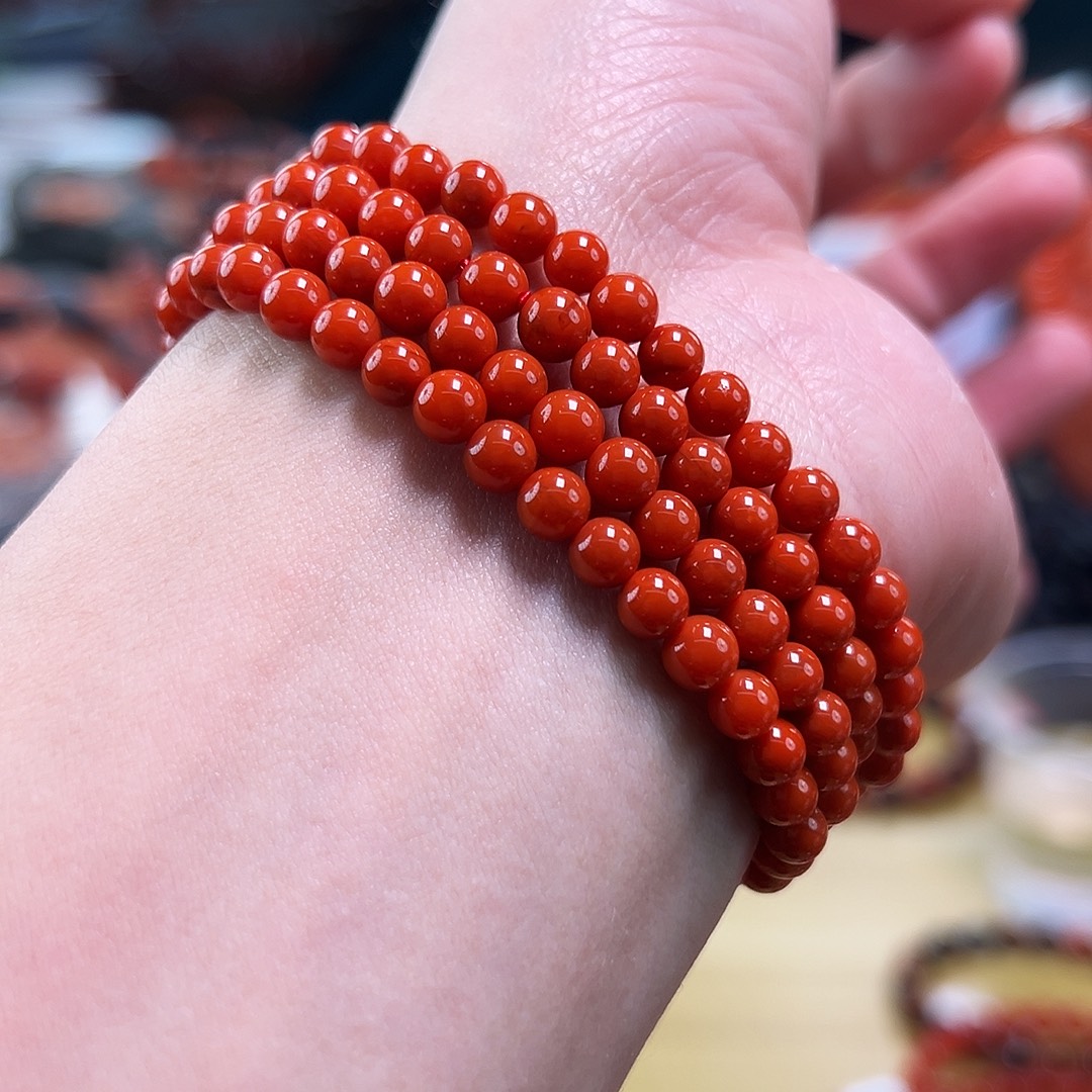 南红玛瑙未镶嵌买5mmmm多圈毕业级保山南红