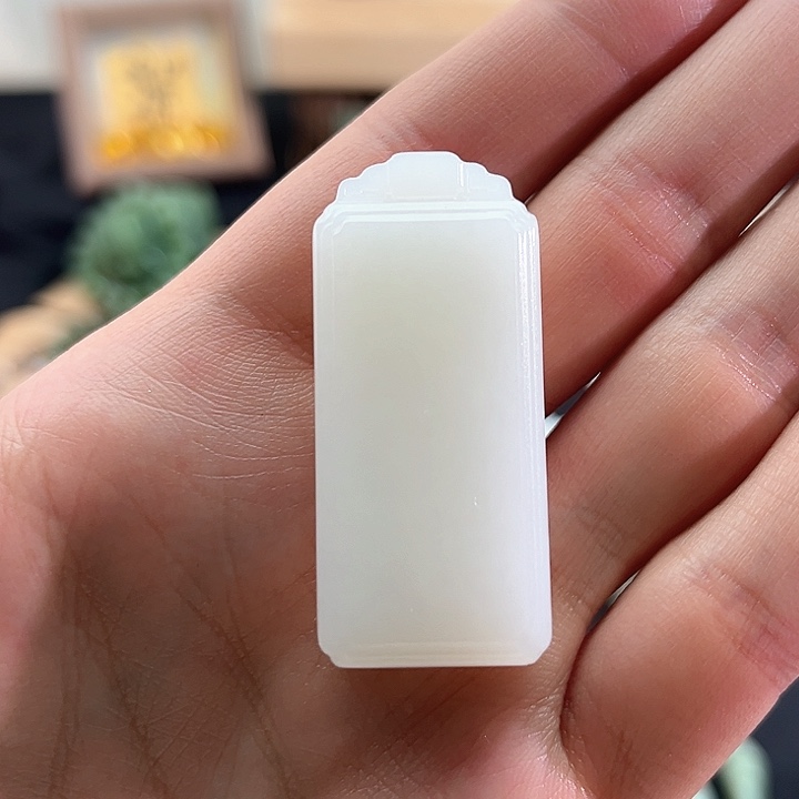 和田玉颈饰未镶嵌白玉-复古-无事牌