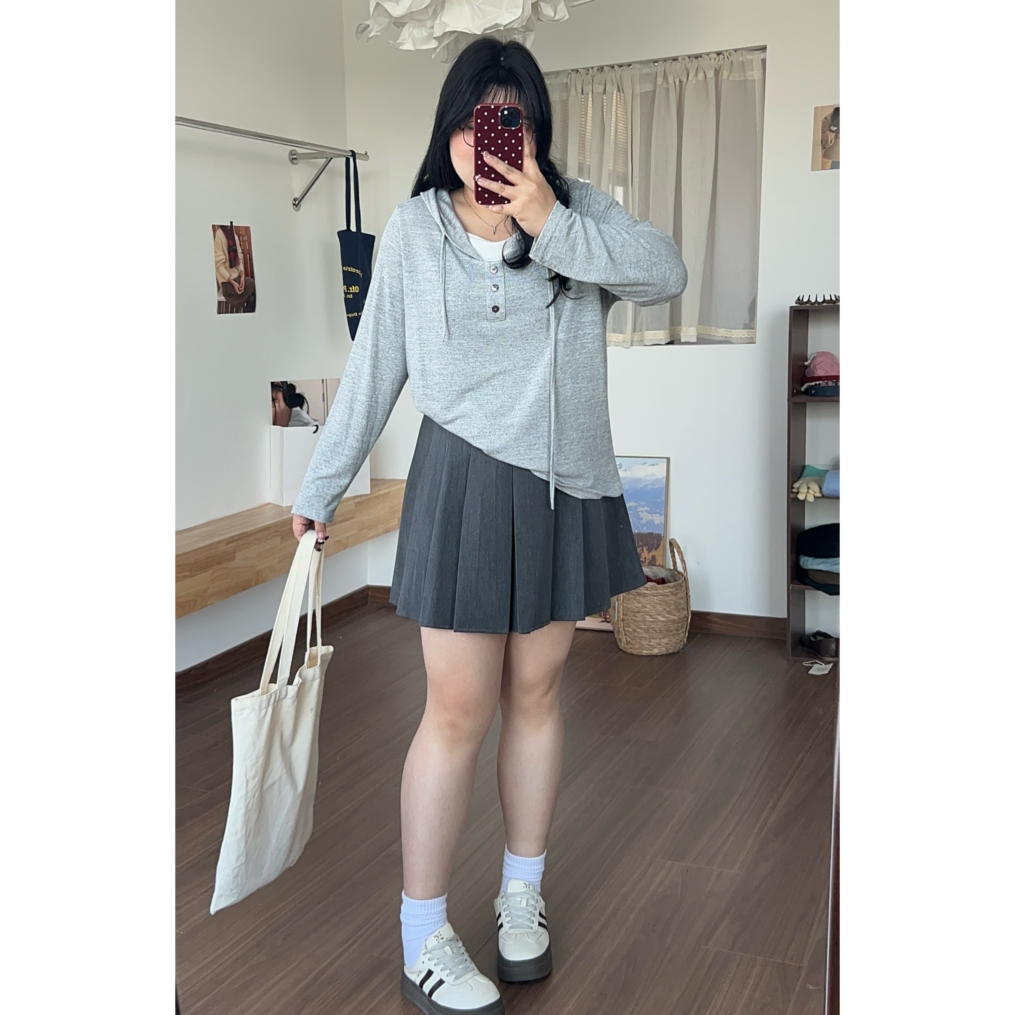 QINGYUS-撞色拼接连帽针织T恤微胖显瘦设计感内搭上衣大码女装春