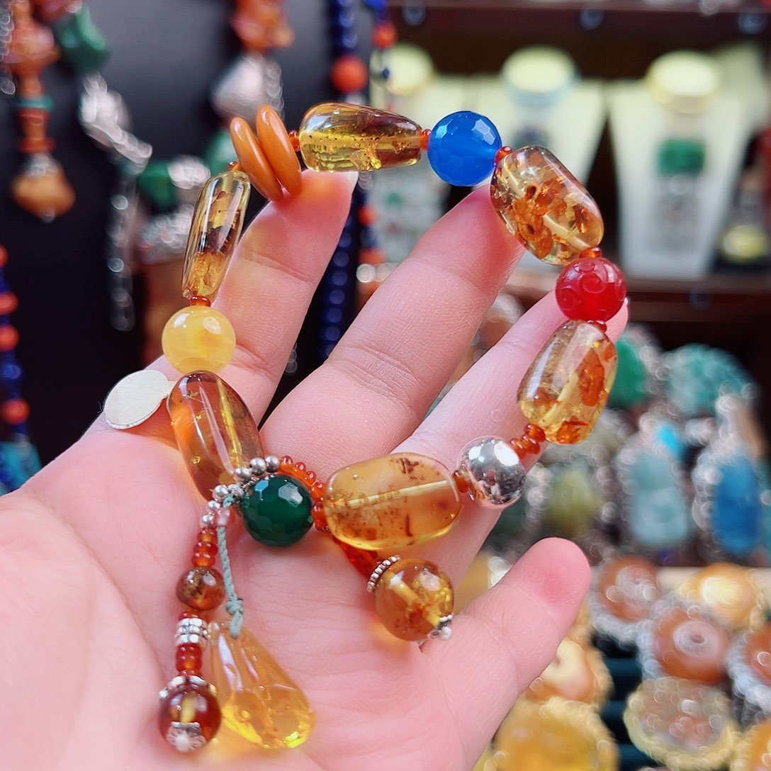 琥珀未镶嵌手链国风