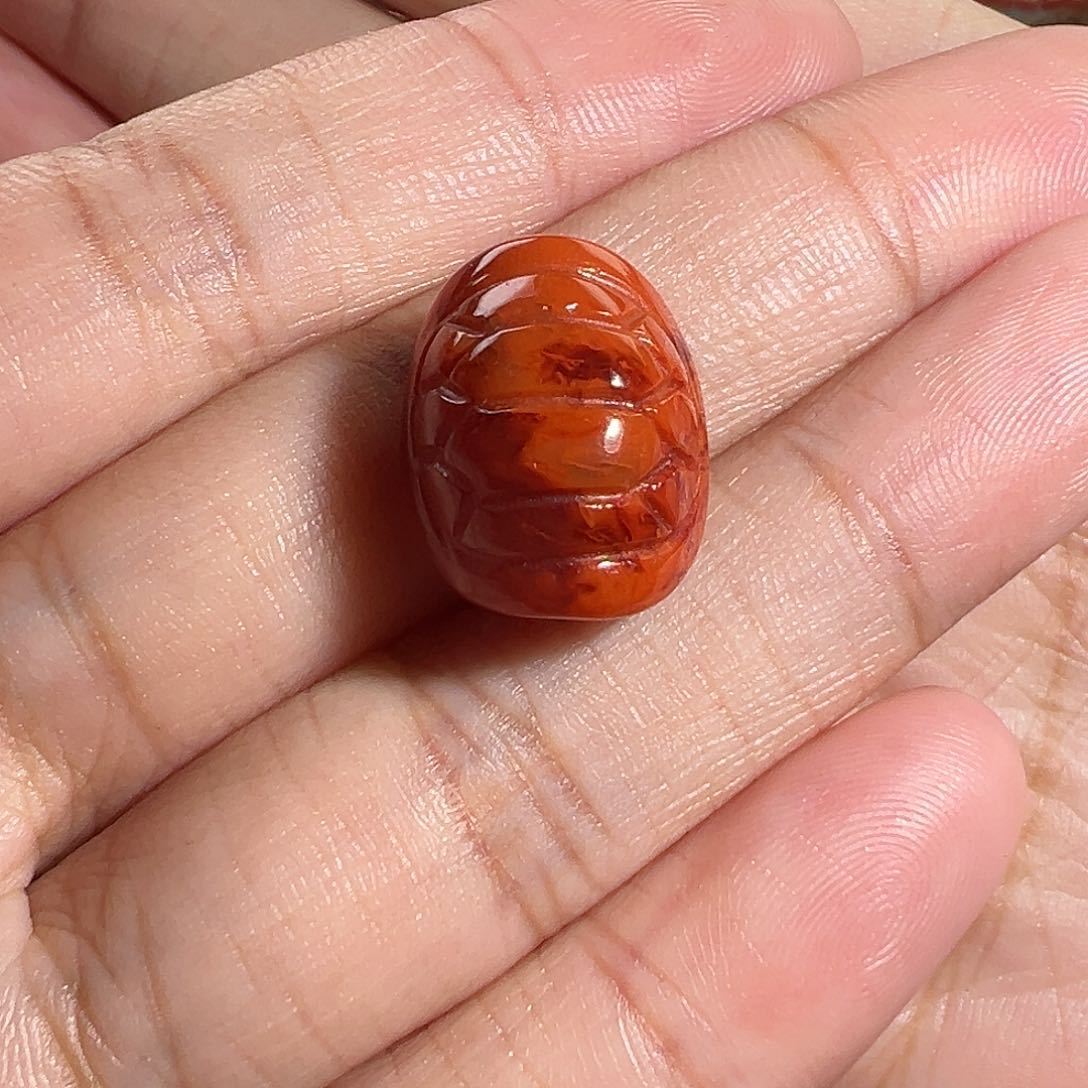 南红玛瑙珠宝奇石未镶嵌火焰富甲一方14Ｘ长17.6