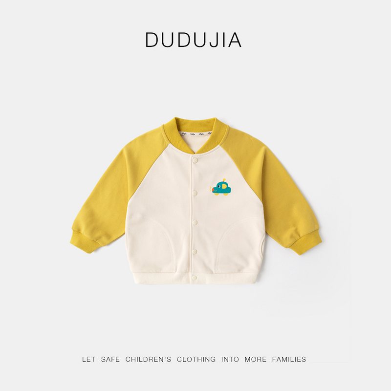 嘟嘟家女童棒球服春秋款女宝宝卡通立领外套春季儿童时尚开衫春装