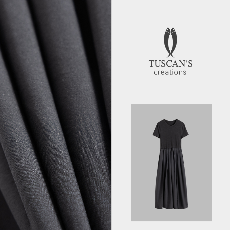 TUSCAN'S CREATIONS经典优雅赫本风小黑裙高级感收腰连衣裙