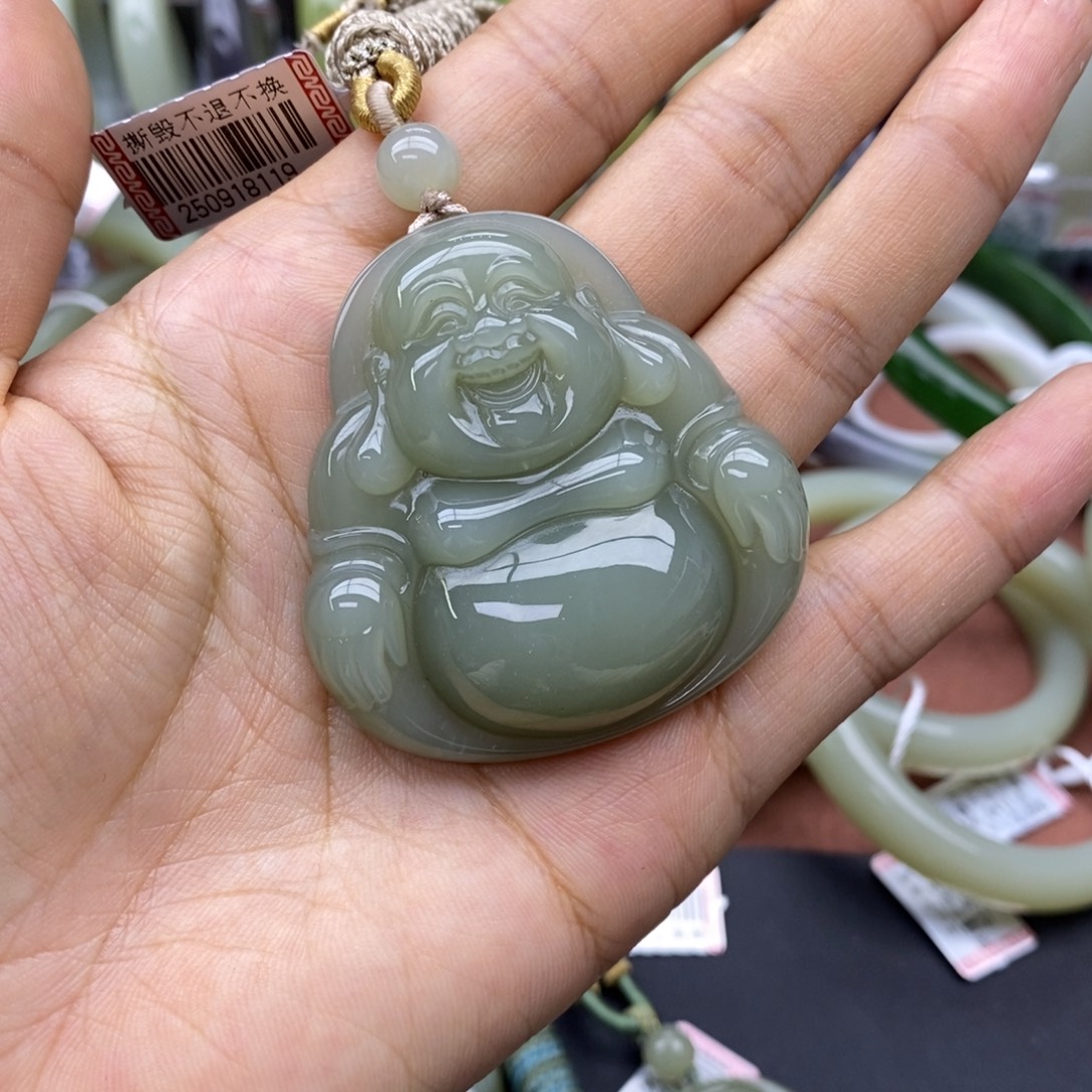 春***夜和田玉未镶嵌吊坠(不含链)