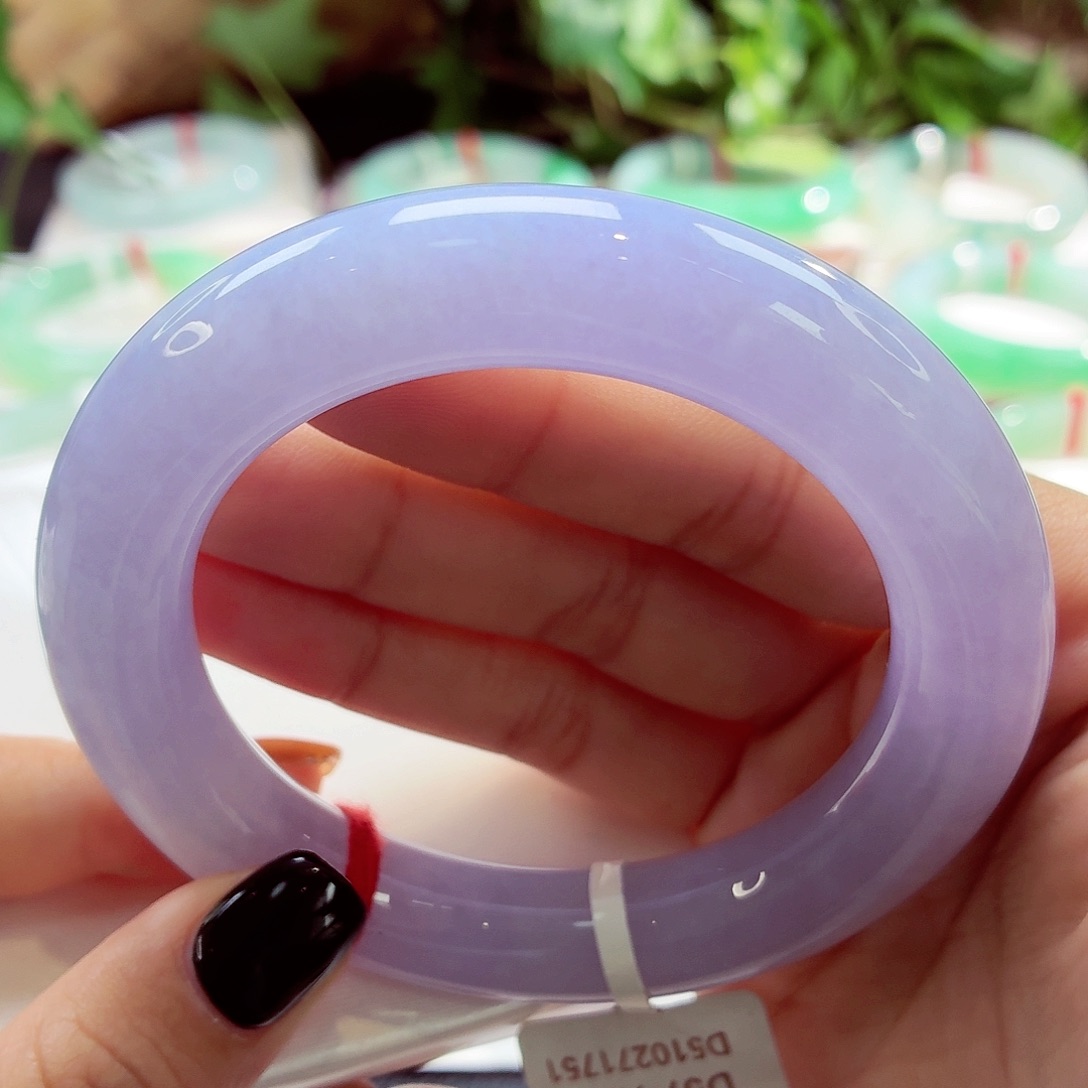 翡翠未镶嵌手镯（圆镯）紫罗兰68-07